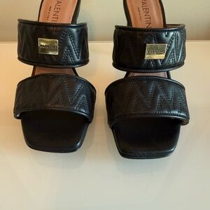 Valentino Quilted Black Sandals